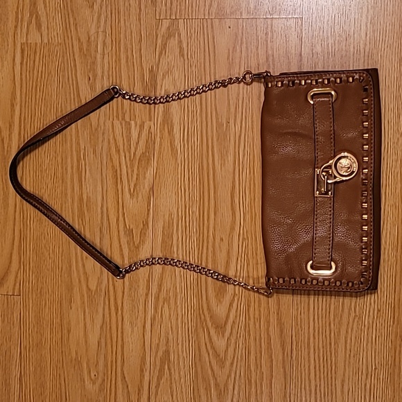 Michael Kors Hamilton Whipped Brown Clutch Shoulder bag Leather - Picture 1 of 11